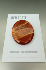 Red Agate Palm Stone • Protection, Grounding & Emotional Balance Crystal