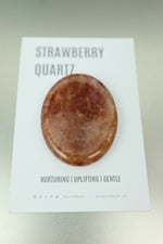 Strawberry Quartz Thumb Stone • Joy, Love & Emotional Grounding Worry Stone