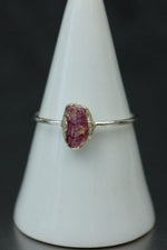 Pink Tourmaline Silver Ring - Size T