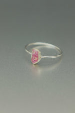 Pink Tourmaline Silver Ring - Size T