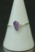 Amethyst Silver Ring - Size T
