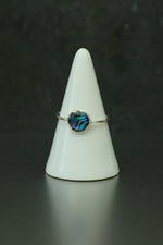 Abalone Shell Silver Ring - Size S