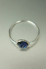 Abalone Shell Silver Ring - Size S