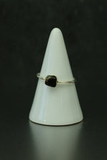 Black Tourmaline Silver Ring - Size R