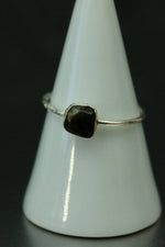 Black Tourmaline Silver Ring - Size R