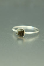 Black Tourmaline Silver Ring - Size R