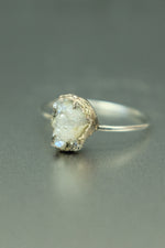 Quartz Druzy Silver Ring - Size R 1/2