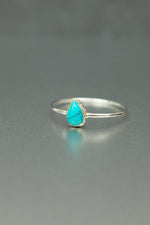Turquoise Silver Ring - Size Q
