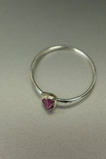 Ruby Silver Ring - Size Q