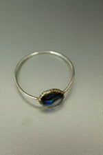 Abalone Shell Silver Ring - Size Q 1/2