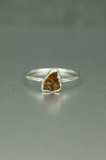 Tigers Eye Silver Ring - Size Q 1/2
