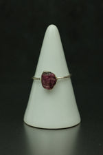 Watermelon Tourmaline Silver Ring - Size Q