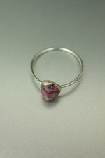 Watermelon Tourmaline Silver Ring - Size Q