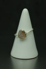 Flower Agate Silver Ring - Size Q 1/2