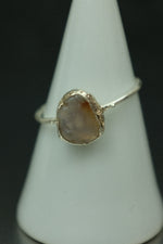 Flower Agate Silver Ring - Size Q 1/2