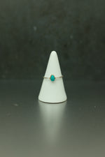 Turquoise Silver Ring - Size Q 1/2