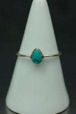 Turquoise Silver Ring - Size Q 1/2