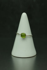 Peridot Silver Ring - Size P