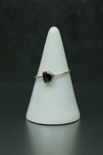 Golden Obsidian Silver Ring - Size P