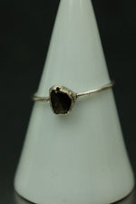 Golden Obsidian Silver Ring - Size P