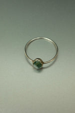 Moss Agate Silver Ring - Size P 1/2