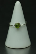 Peridot Silver Ring - Size P 1/2
