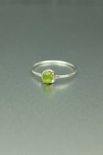 Peridot Silver Ring - Size P 1/2