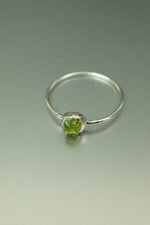 Peridot Silver Ring - Size P 1/2