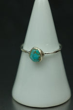 Turquoise Silver Ring - Size O 1/2