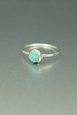 Turquoise Silver Ring - Size O 1/2