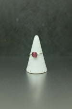 Watermelon Tourmaline Silver Ring - Size O 1/2