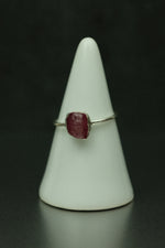 Watermelon Tourmaline Silver Ring - Size O 1/2