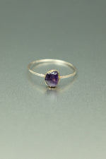 Amethyst Silver Ring - Size O