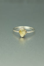 Citrine Silver Ring - Size N
