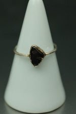Smokey Quartz Silver Ring - Size N 1/2