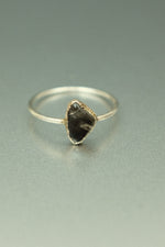 Smokey Quartz Silver Ring - Size N 1/2