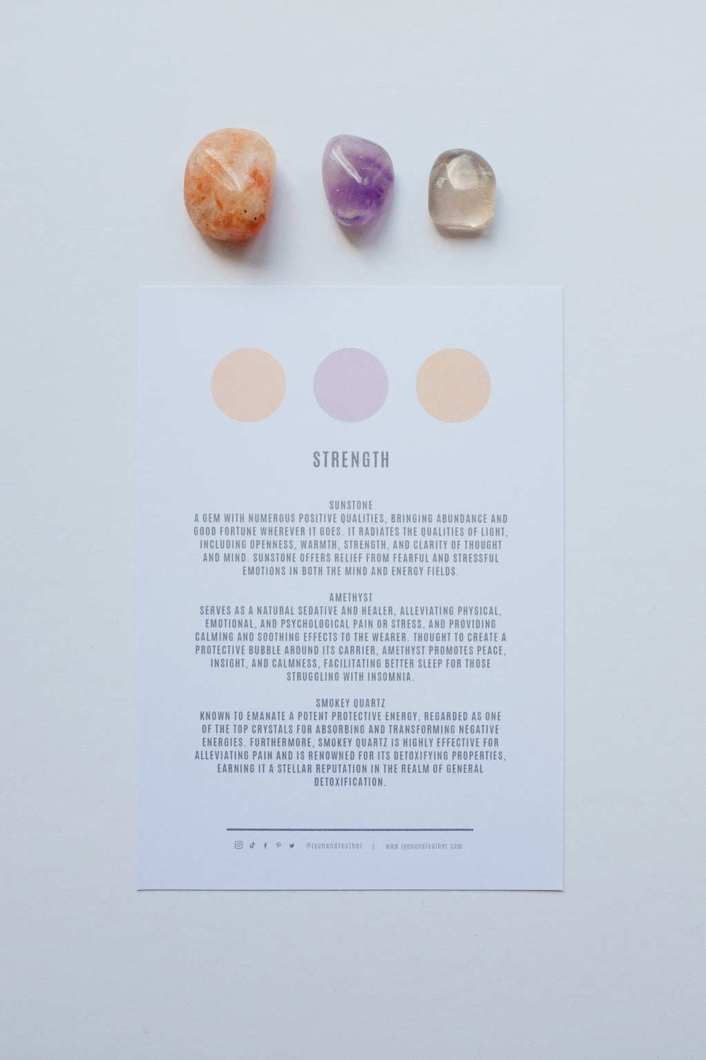 Packet of crystals for strength, featuring a selection of powerful stones to boost resilience and inner fortitude.