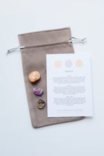 Packet of crystals for strength, featuring a selection of powerful stones to boost resilience and inner fortitude.