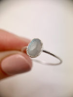 Silver Oval Moonstone Ring