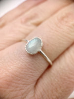 Silver Oval Moonstone Ring