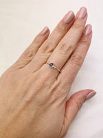Silver Small Triangle Labradorite Ring