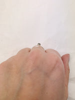 Silver Small Triangle Labradorite Ring