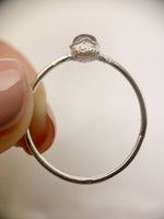 Silver Small Triangle Labradorite Ring