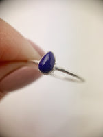 Silver Pear Lapis Ring