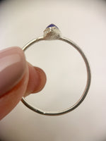 Silver Pear Lapis Ring
