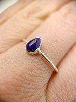 Silver Pear Lapis Ring
