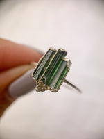 Silver Triple Tourmaline Ring