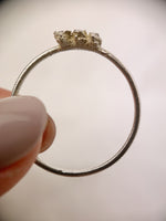 Silver Triple Herkimer Diamond Ring
