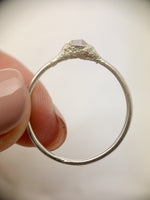 Silver Horizontal Herkimer Diamond Ring