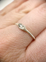 Silver Horizontal Herkimer Diamond Ring